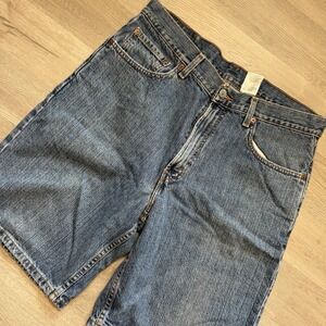 Levis 550 Shorts Mens 34 Blue Denim Medium Wash Relaxed Fit Straight Leg Jorts